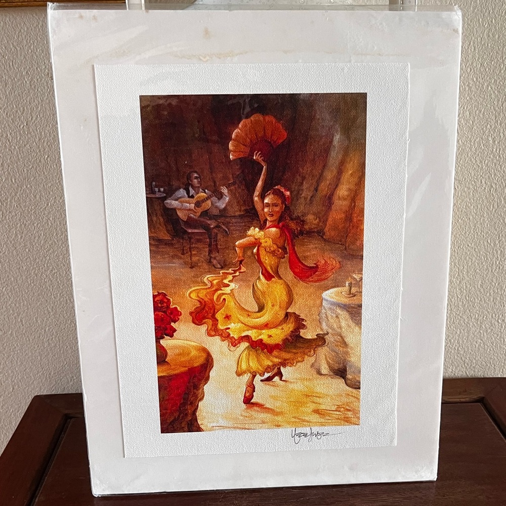Baile! Baile!  Spanish dancer and guitarist print signed